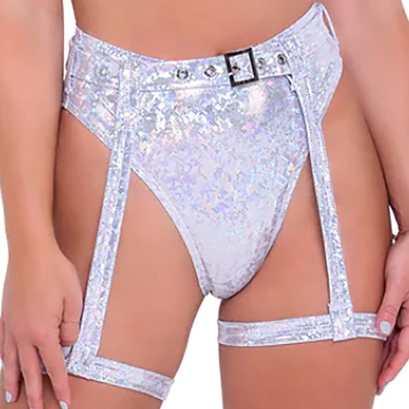 Starlight Sparkle High Waisted Garter Shorts - Picture 1 of 2